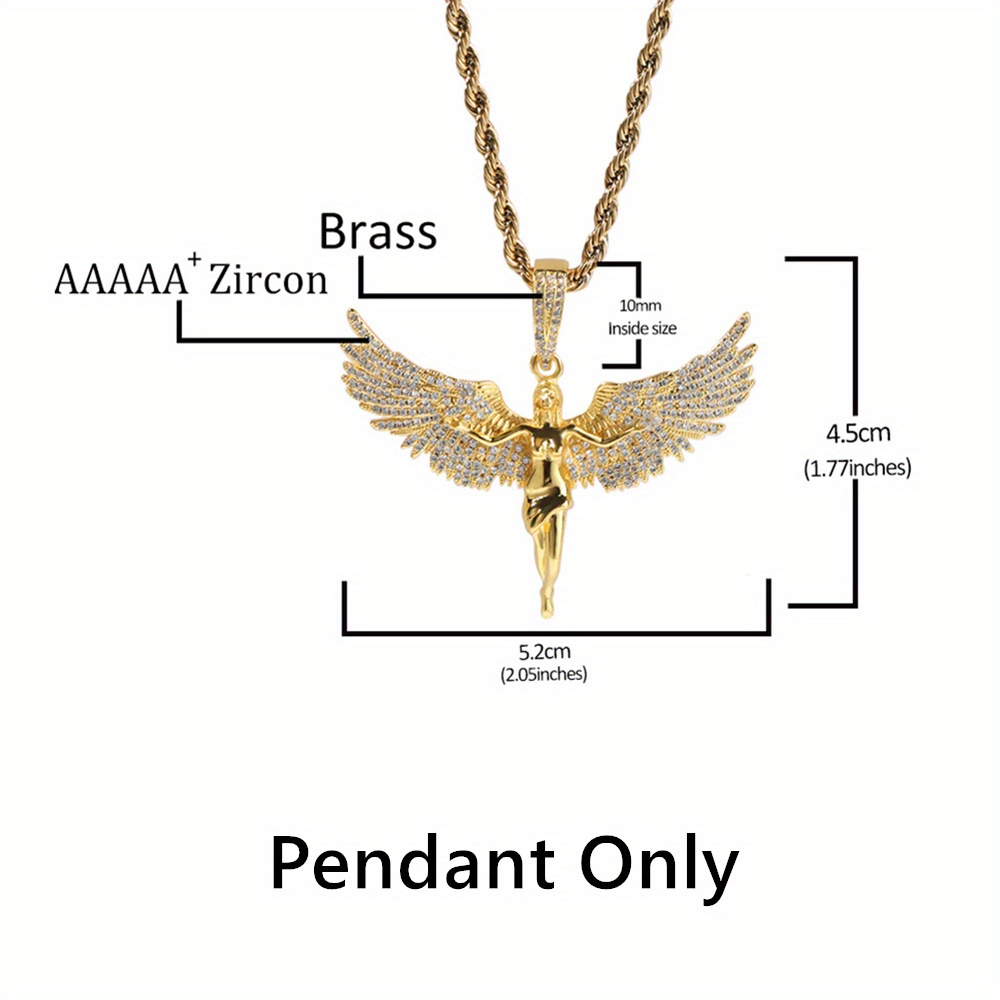 Brass Angel Wings Keychains Pendants for Necklaces Solid Copper