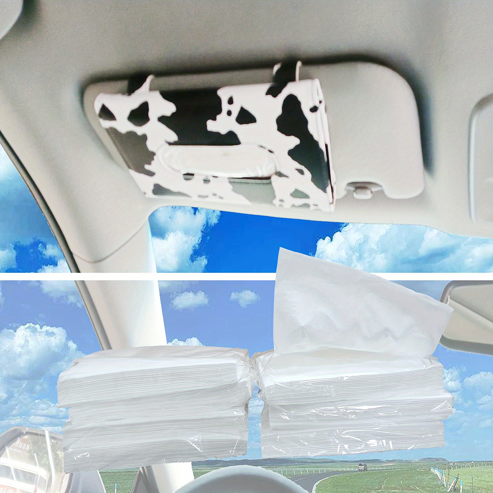 TEMU 6 Packs/12 Packs Car Tissue Refills, 30 Count 180/360 Sheets Total Facial Napkin Refills For Car Visor Tissue Holder