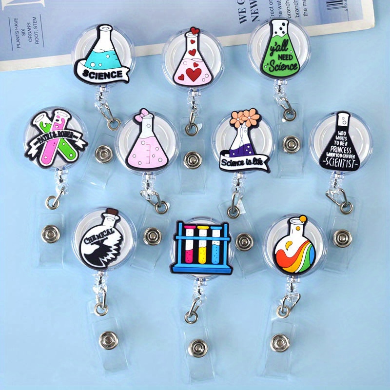Id Badge Holder with Clip for Women Super Cute Badge Reels Retractable with  Silicone Beaded for Nurses Teachers : : Office Products