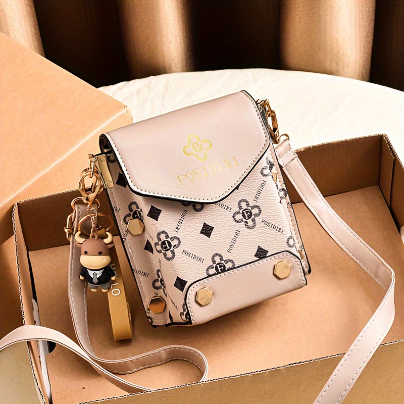 Fashion Underarm Bag With Metal Pentagram Decoration Fashion Small Phone Bag,  Women Trendy Faux Leather Flap Crossbody Bag With Adjustable Strap