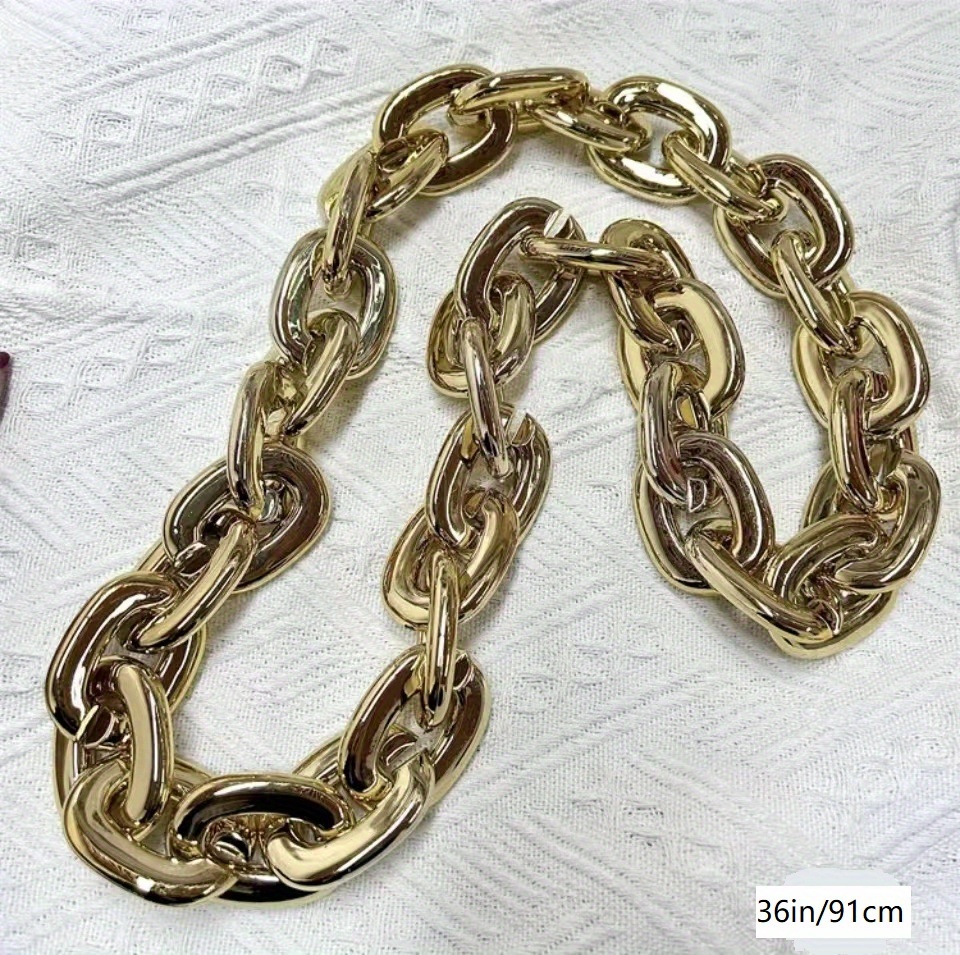 1pc hip hop style thick golden chain necklace for holiday party decoration accessories for men details 10