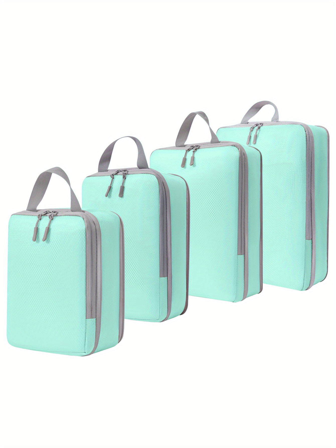 Комплект от 4 броя органайзери за компресиране на багаж, леки пакети от дакрон, чанти за съхранение на дрехи, бельо и обувки за пътуване детайли 0