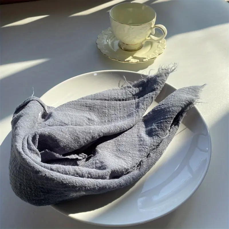  Cloth Napkins Set of 12 Cotton Polyester Blend, Gray
