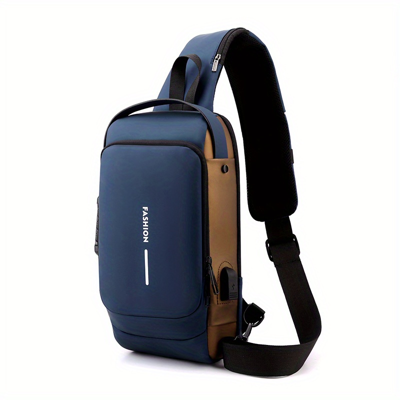 Hard Shell Sling Crossbody Bag Shoulder Bags for Men Black USB Charging  Crossbody Bags Water Repellent Casual Travel Messenger Bag