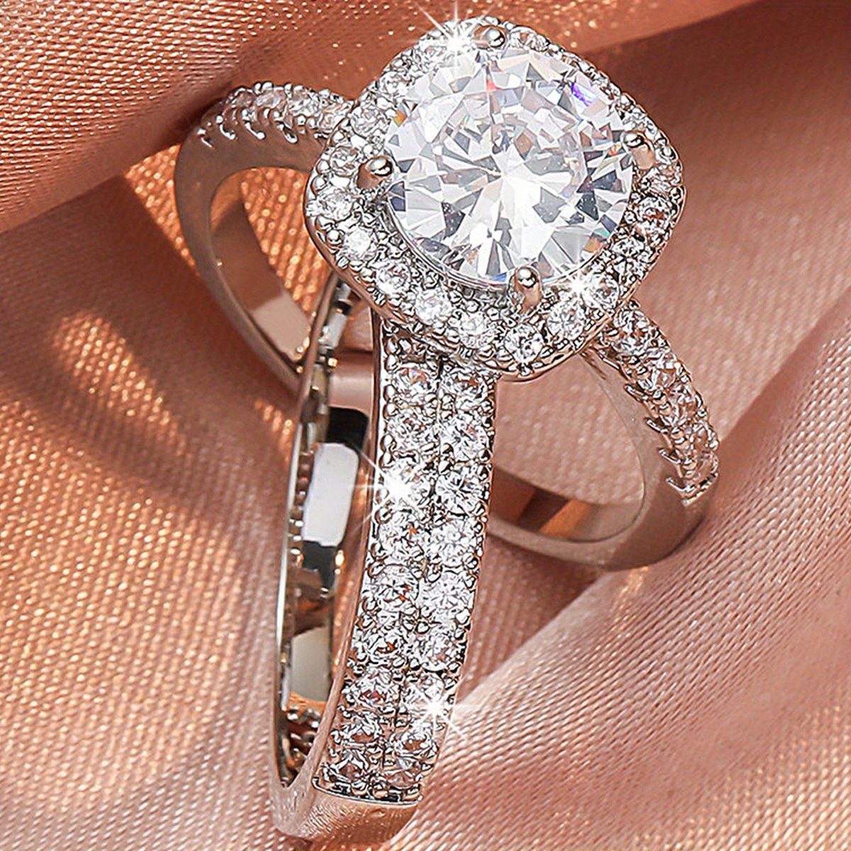 Jewelry for Women Rings Engagement Round Cut Zircons Women Wedding Rings Jewelry Rings for Woman Full Diamond Ladies Ring Cute Ring Pack Trendy