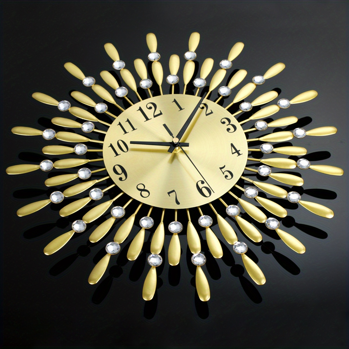 Black Small Wall Clock For Living Room Decor, Modern Metal Wall Clocks For Kitchen Bedroom