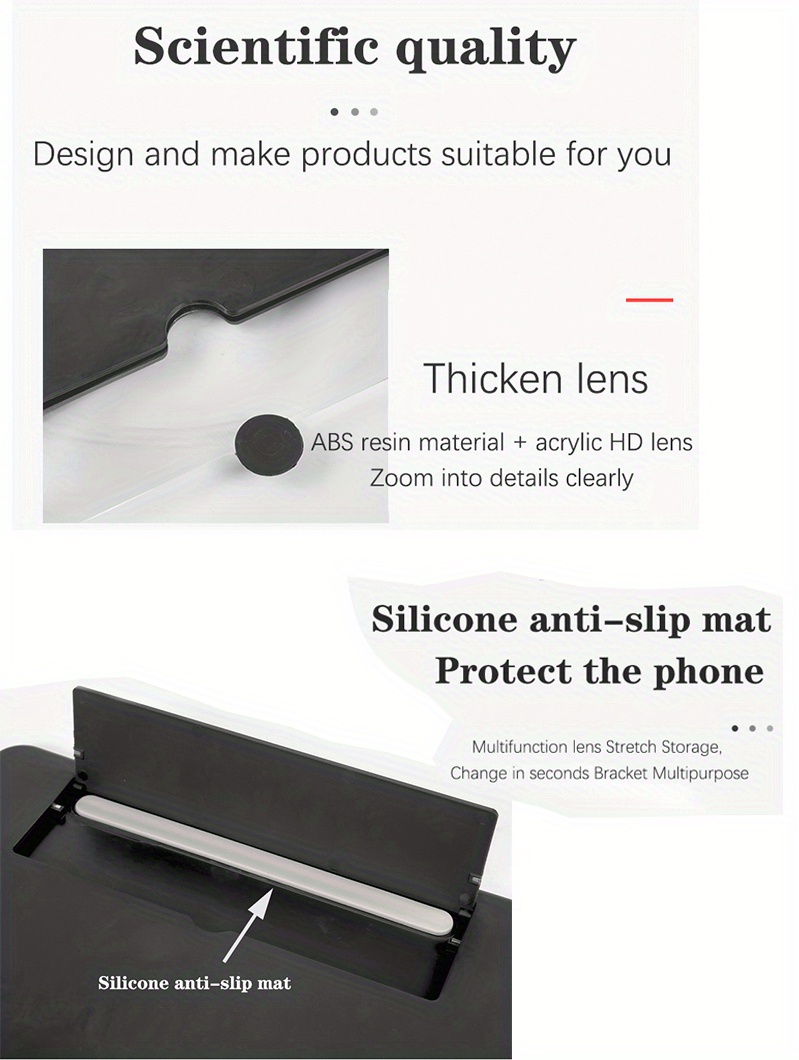 12 inch drawer storage of cell phone screen amplifier cell phone video magnifier high definition full screen magnification suitable for watching cell phone video Product details 1