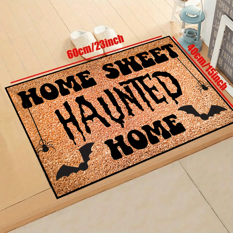 Haunted Mansion Door Mat Halloween Decor Bat Bath Mat Welcome Foolish  Mortals Non-slip Entrance Rug Carpet For Rv Floor Washable Welcome Mat -  Temu