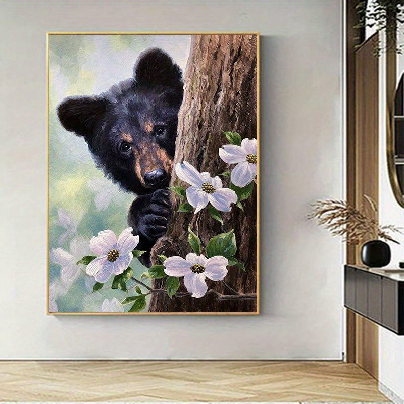 Diy 5d Diamond Painting Kit Bear Painting Wall Art Decor - Temu