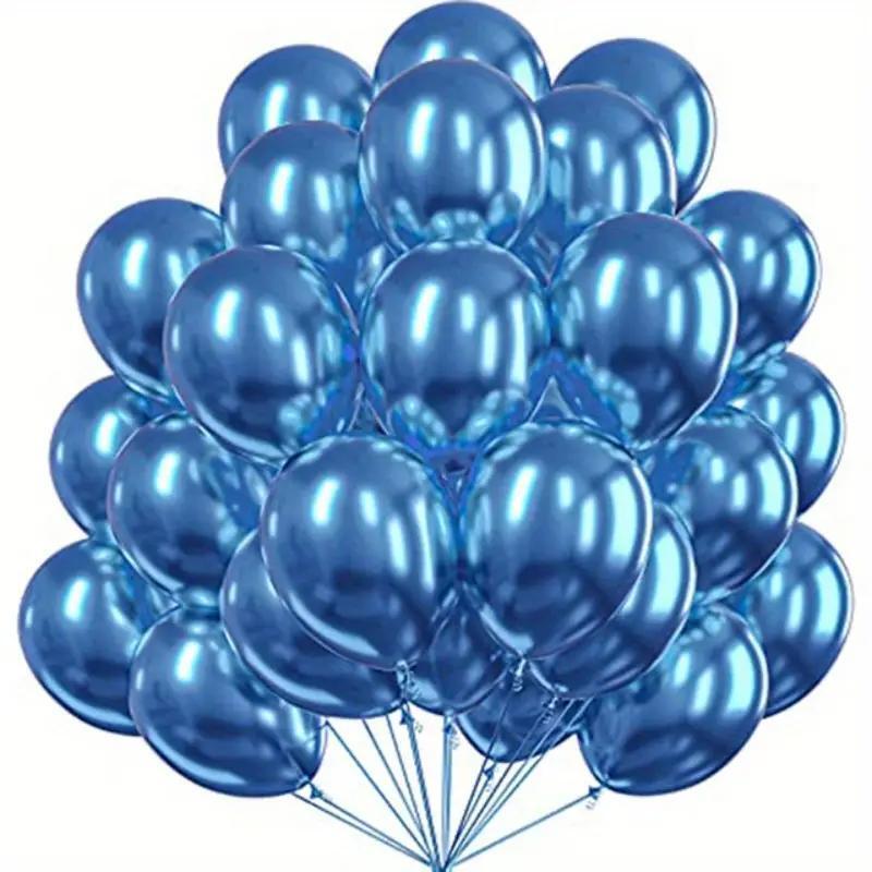 Globos plateados metálicos de 10 pulgadas, 50 globos de cumpleaños cromados  gruesos, globos de látex brillantes para decoración de fiestas
