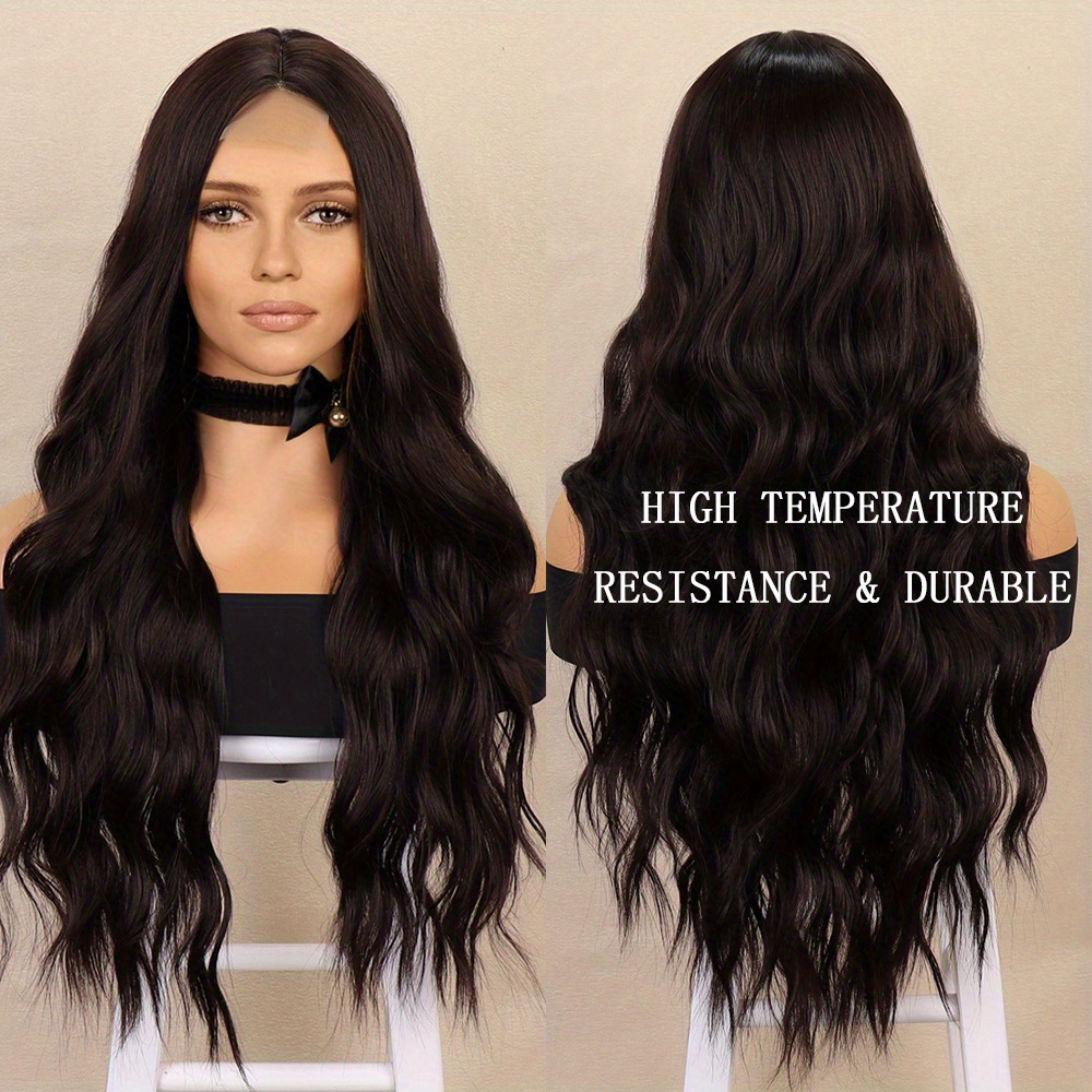 4 1 U part Lace Front Dark Brown Wig Women Long Frontal Temu