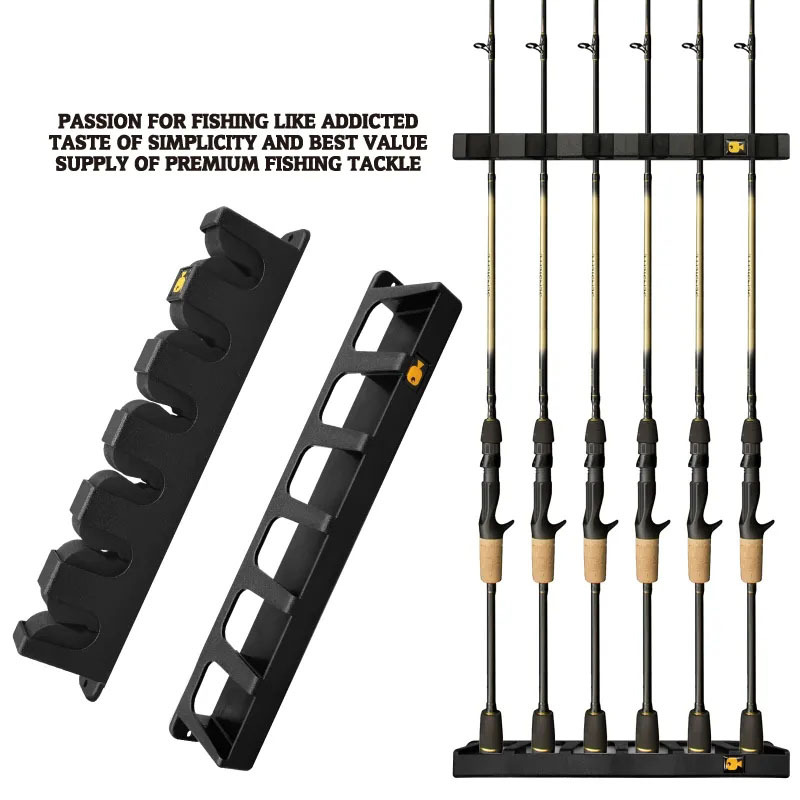 Simplicity Black Fishing Rod Stand Rod Bracket Wall-mounted Rod