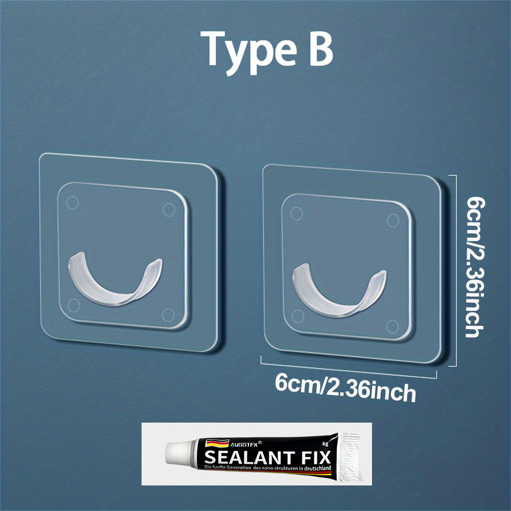 Adhesive Curtain Rod Holder Shower Rod Holders Transparent Temu Australia