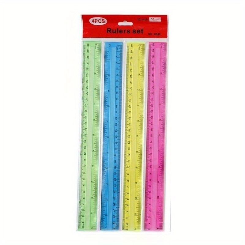 50 Pcs 6 Inch Rulers Assorted Colors Clear Plastic Ruler Straight Rulers  for Kids Ruler with Inches and Centimeters for Students School Supplies