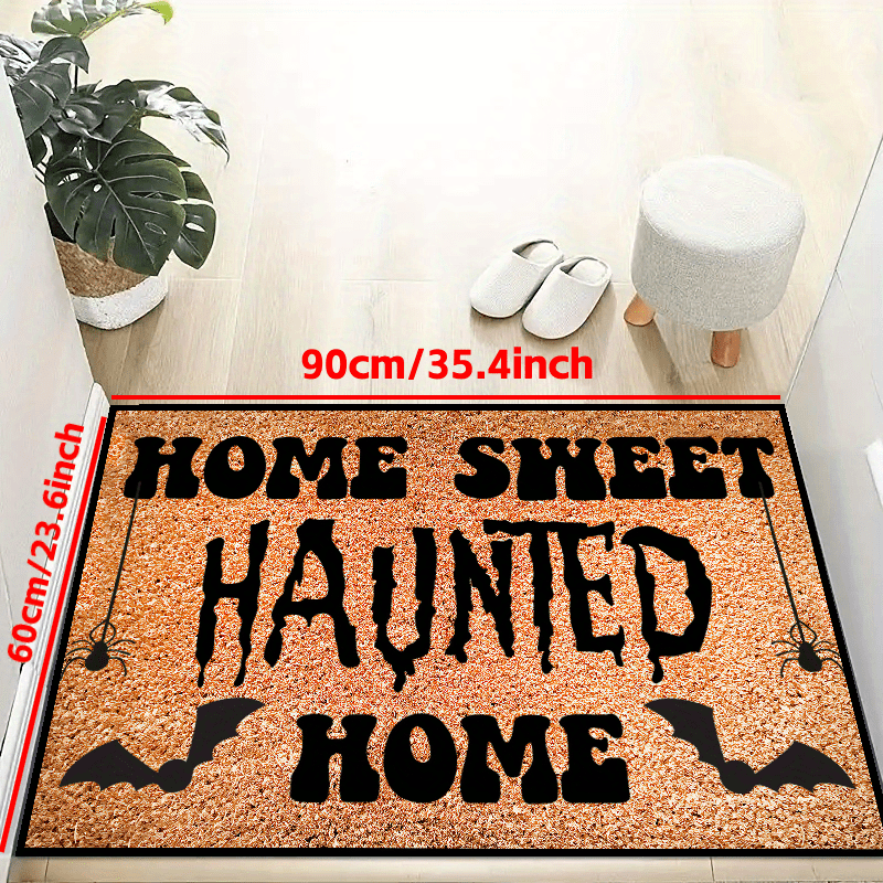 Haunted Mansion Door Mat Halloween Decor Bat Bath Mat Welcome Foolish  Mortals Non-slip Entrance Rug Carpet For Rv Floor Washable Welcome Mat -  Temu