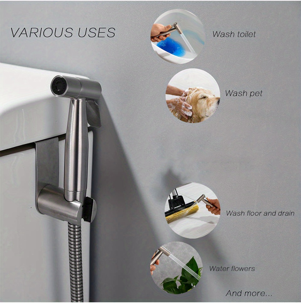 Pmmj Handheld Bidet Sprayer Adjustable Water Pressure - Temu