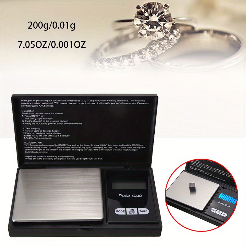 Mini Digital Pocket Scales Lcd Display For Diamond Weighting - Temu