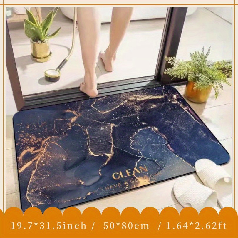 1pc Diatomaceous Earth Soft Mat, Water Absorbent Mat For Bathroom Entrance,  Non-slip Bathroom Floor Mat, Quick-dry Household Carpet