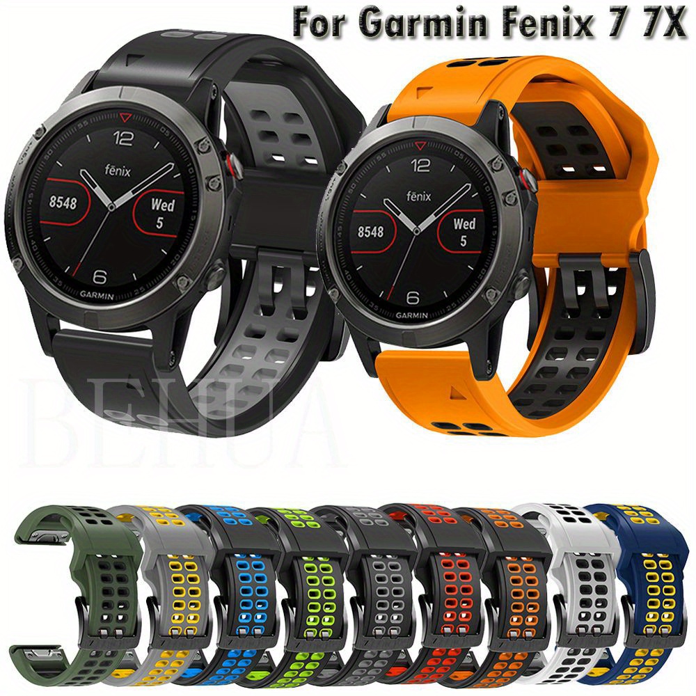 Comprar Correa de cuero de silicona de liberación rápida de 22 mm y 26 mm  para Garmin Fenix ​​7 7X 6 6X Pro 5 5X Plus/Fenix ​​3 Smart Watch Band para  Garmin Forerunner 935 945