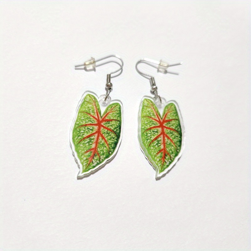 Tropical Paradise Earrings Acrylic Summer Turtle Leaf Palm - Temu