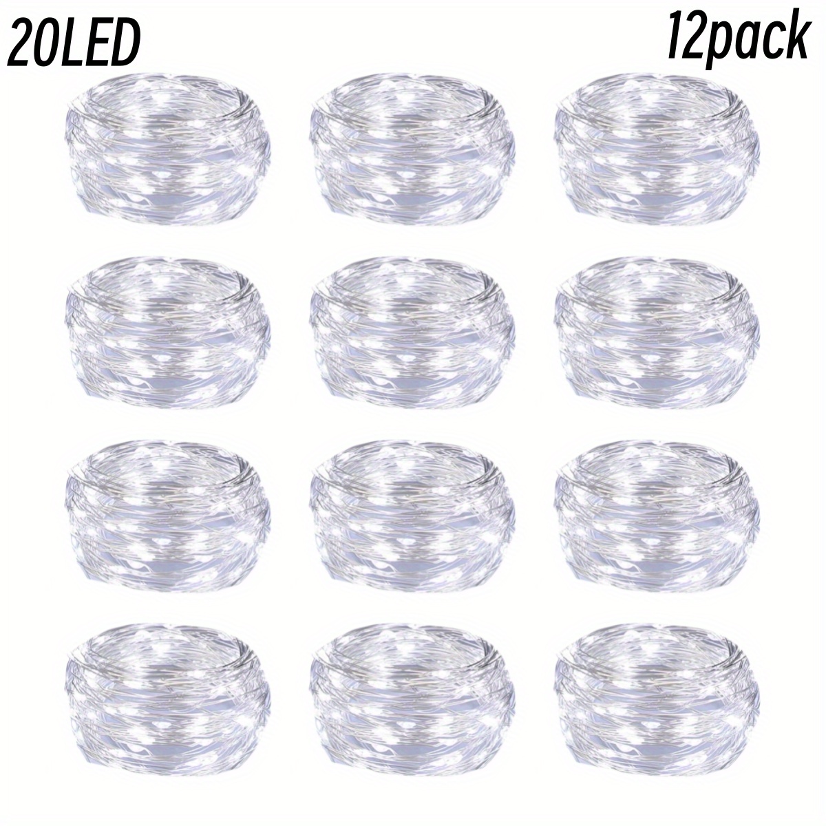 Lot De 12 Guirlandes Lumineuses LED À Piles, Fil D'argent Étanche 7 Pieds  20 LED Firefly Starry Moon Lights Pour Bricolage Fête De Mariage Chambre  Patio Décoration De Bouquet De Noël (lot