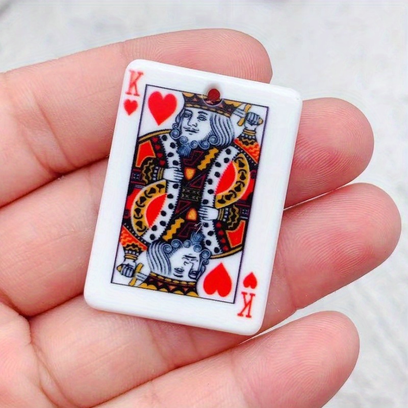 8pcs Poker Cards Charms Jack Queen King Ace Joker Acrylic Pendants for  Earring Necklace Keychain Diy Jewelry Making Accessories