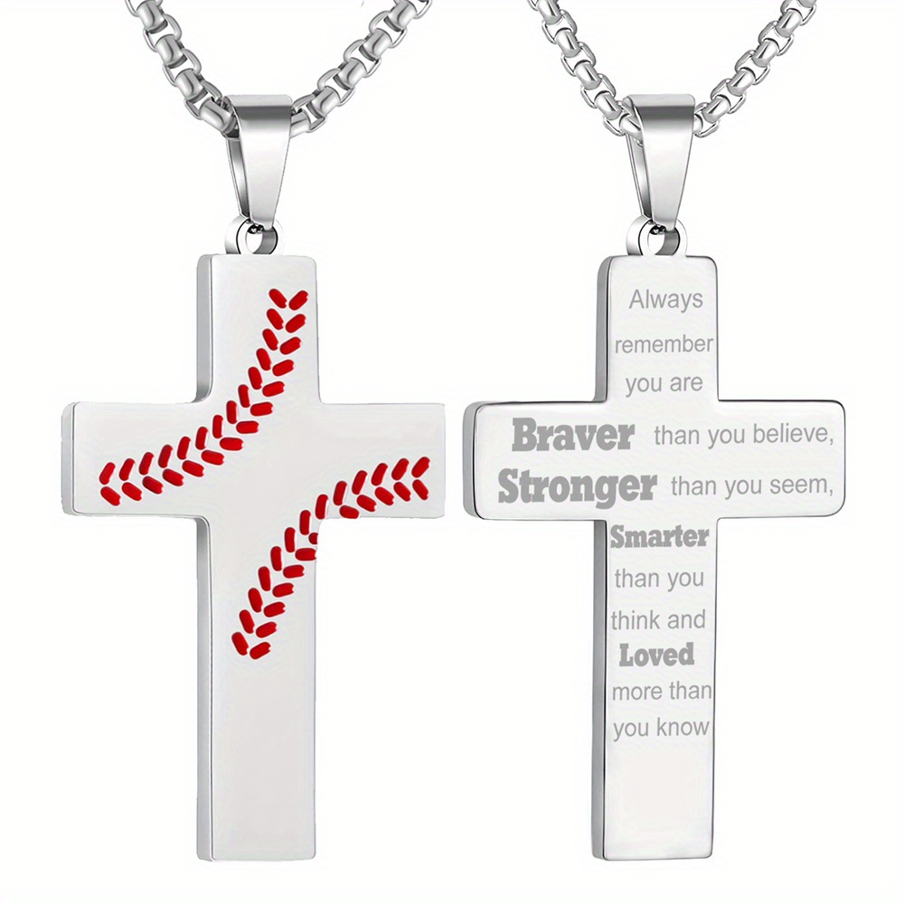 Youth baseball deals cross necklace