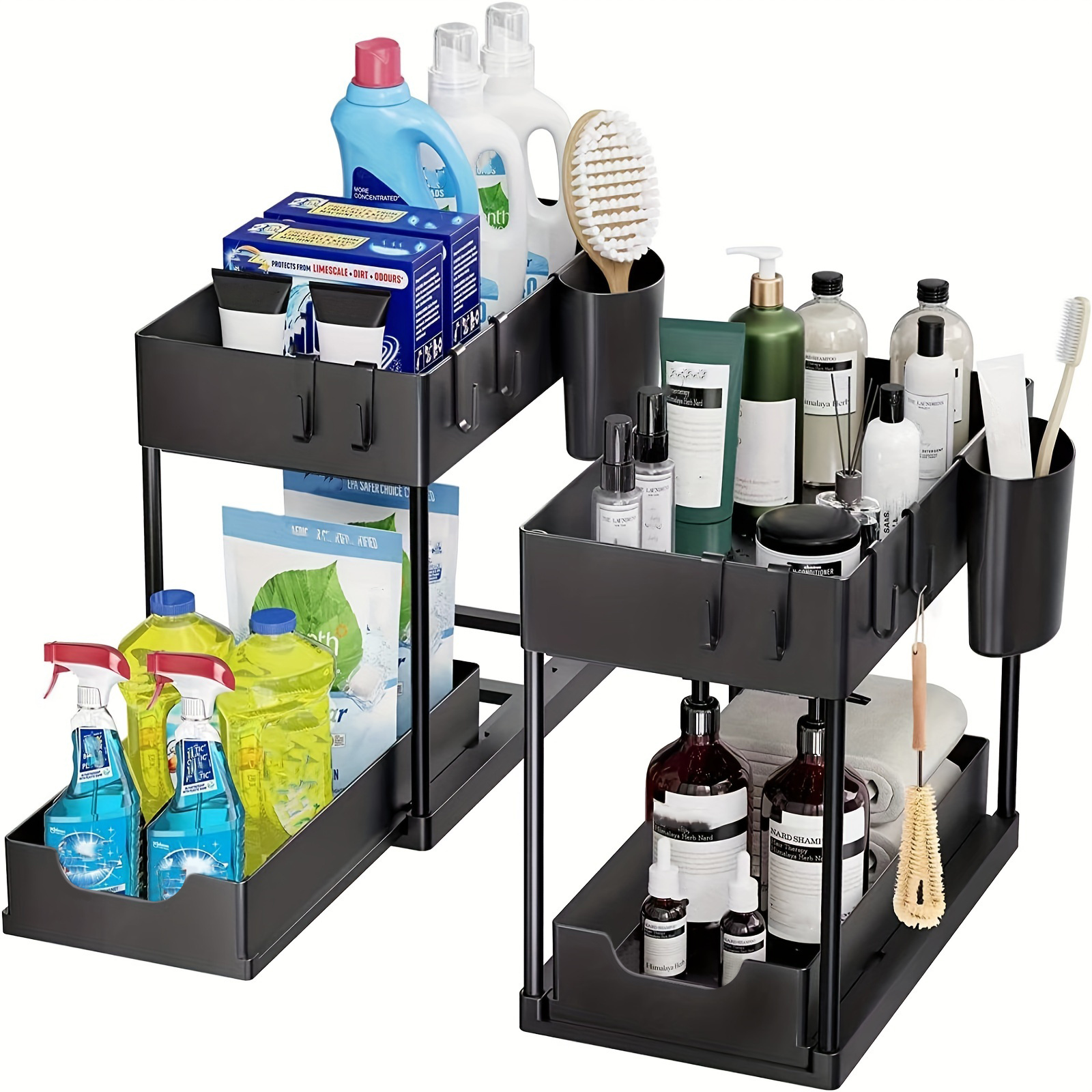 Multifunctional Drawer Pull Type Under Sink Rack Double - Temu