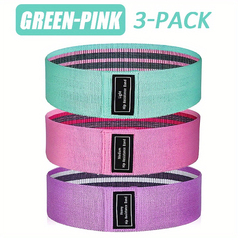 3pcs Resistance Bands Set for Legs and Butt Fabric Exercise Tension Loop Bands