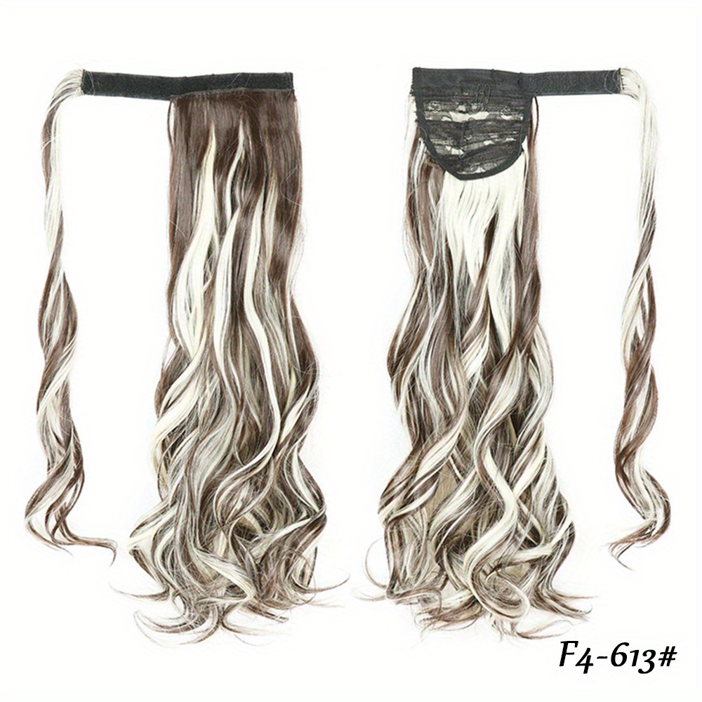 Curly Hair Extension Wrap Around Long Hairpiece Ash Blonde Ginger Brown