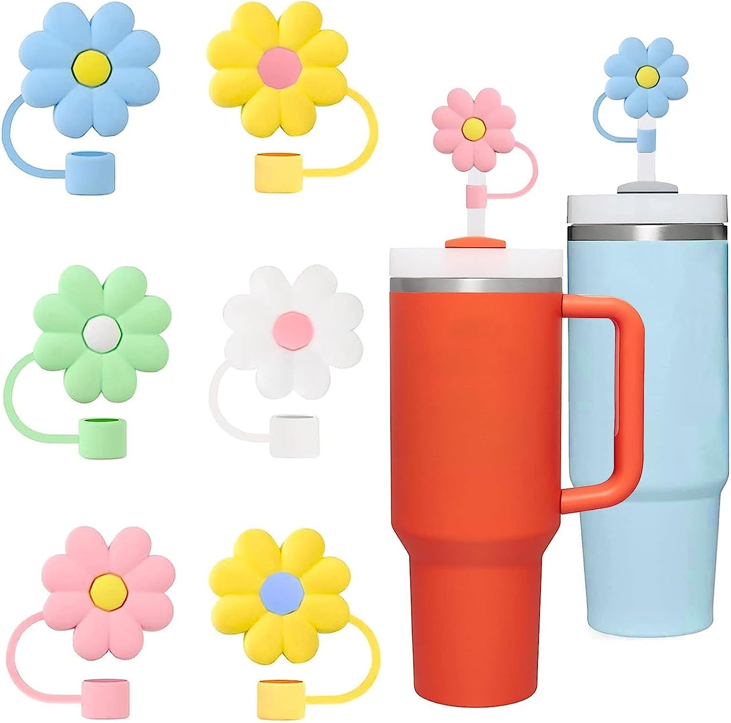 40 oz Daisy Tumbler with Handle and Straw Lid Leak Proof, Daisy