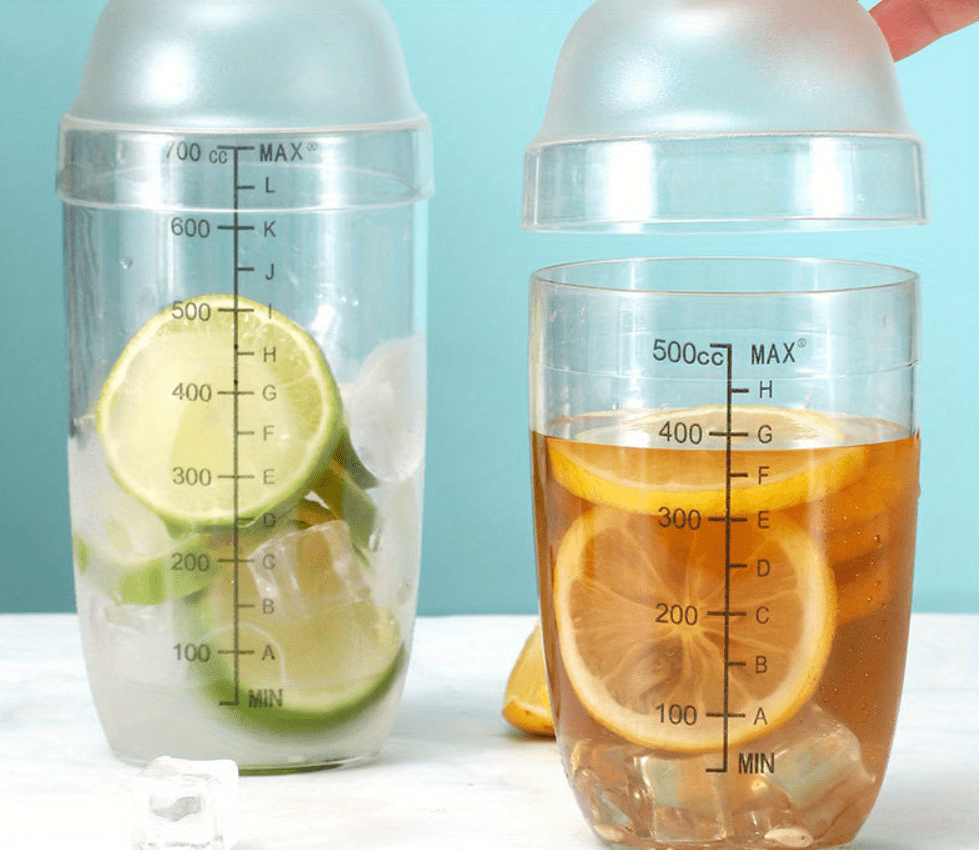 Shaker Cup With Scale, Transparent Milk Tea Restaurant Hand Shaker Cup,  Mixer, Hand Lemon Drink Cup - Temu