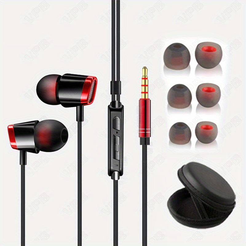 New Headphones Package In ear Adjustable Volume Wired Heavy Temu