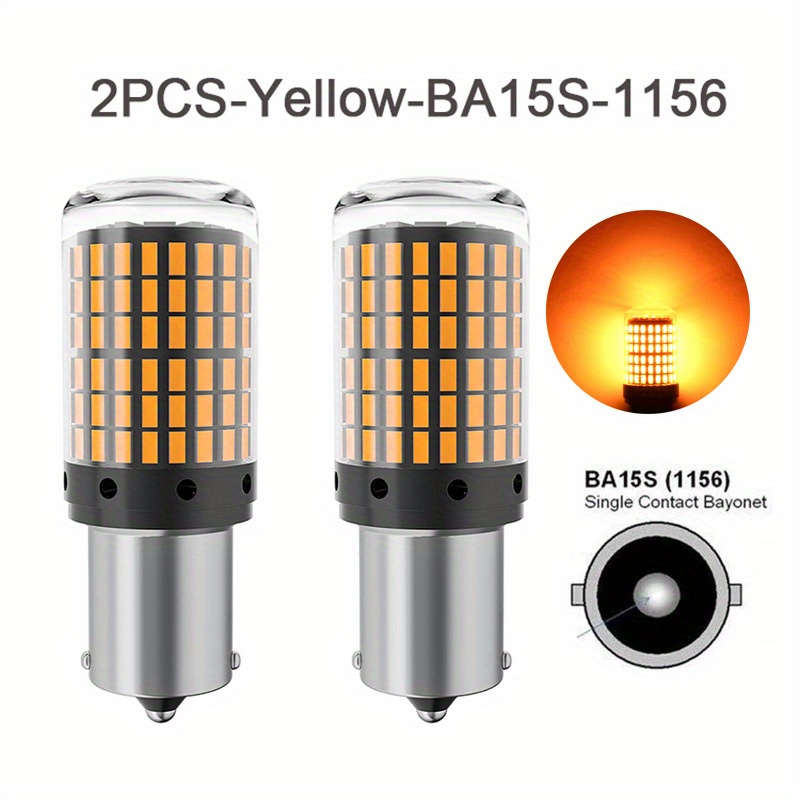 2PCS 1156/P21W/PY21W LED Bulbs White/Amber