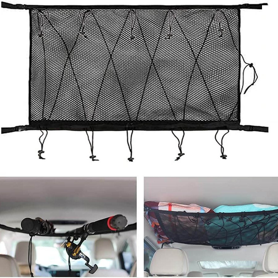 Car Ceiling Cargo Net Pocket Adjustable Cross Strap - Temu Canada