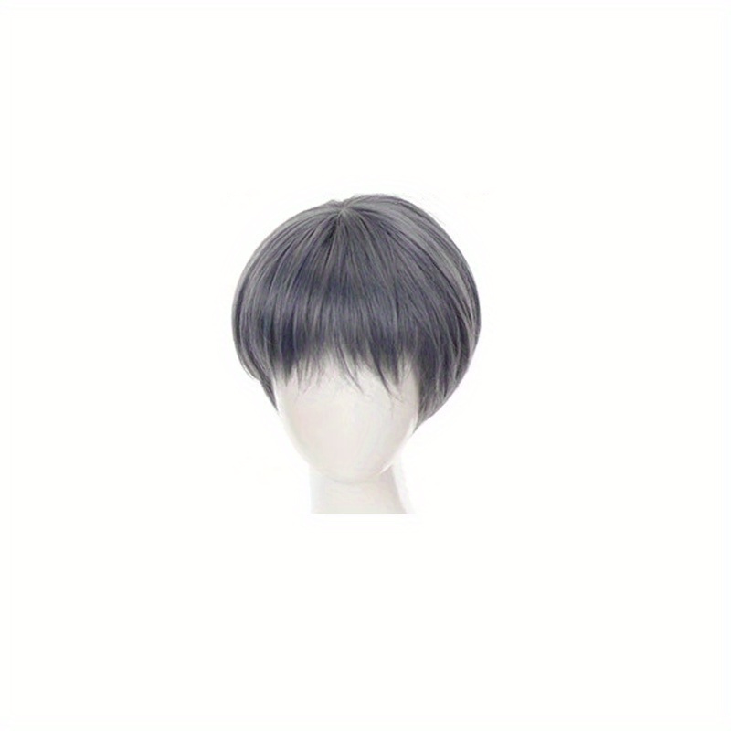 Men's Short Straight Synthetic Wig with Bangs
