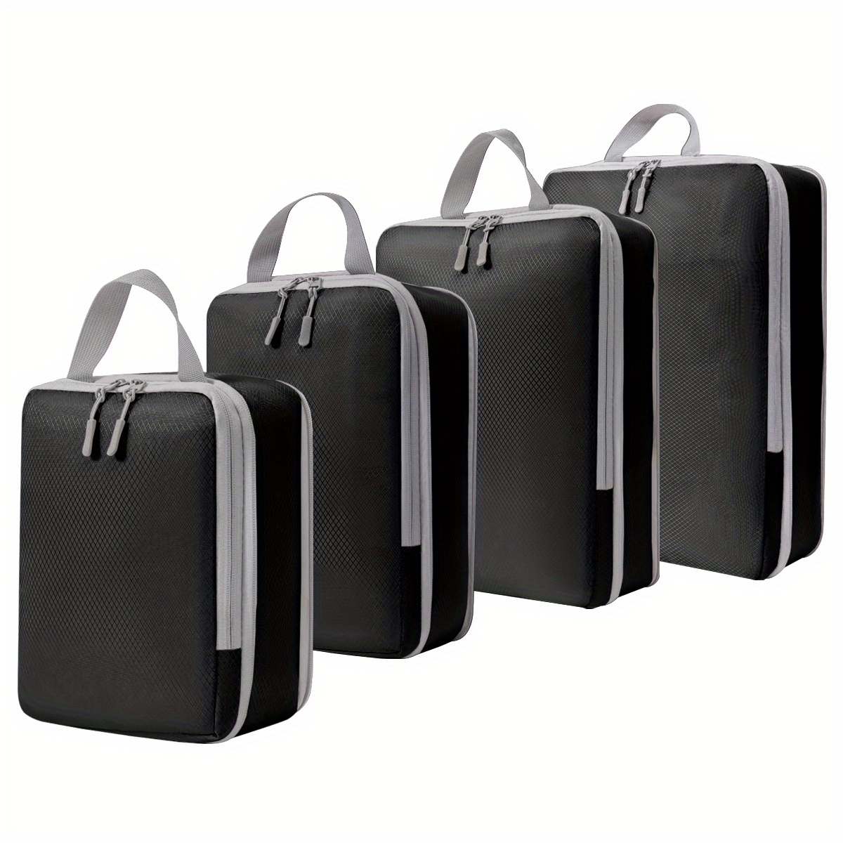 Compression Packing Cubes Set,4pcs/set Travel Storage Bag Portable Luggage  Suitcase Organizer Set Extensible Packing Mesh Bags for Clothing Underwear