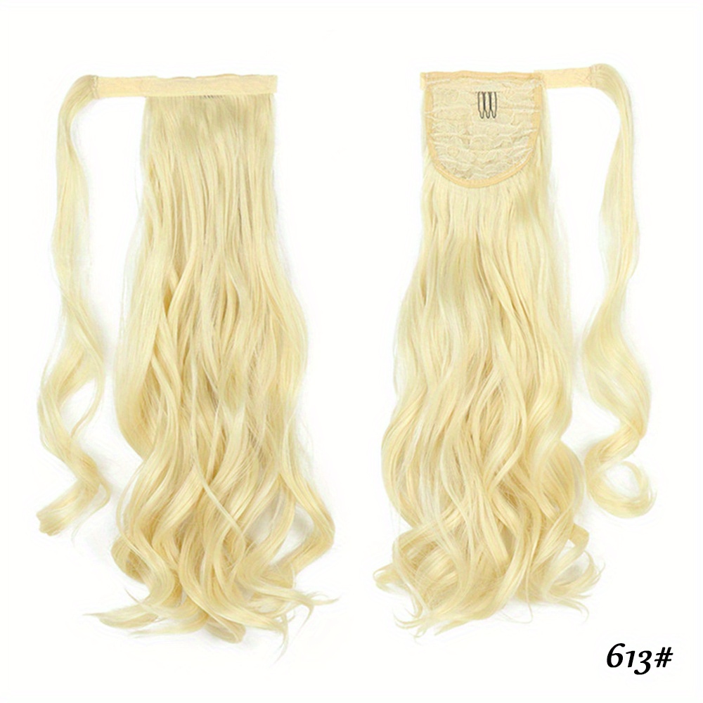 Curly Hair Extension Wrap Around Long Hairpiece Ash Blonde Ginger Brown