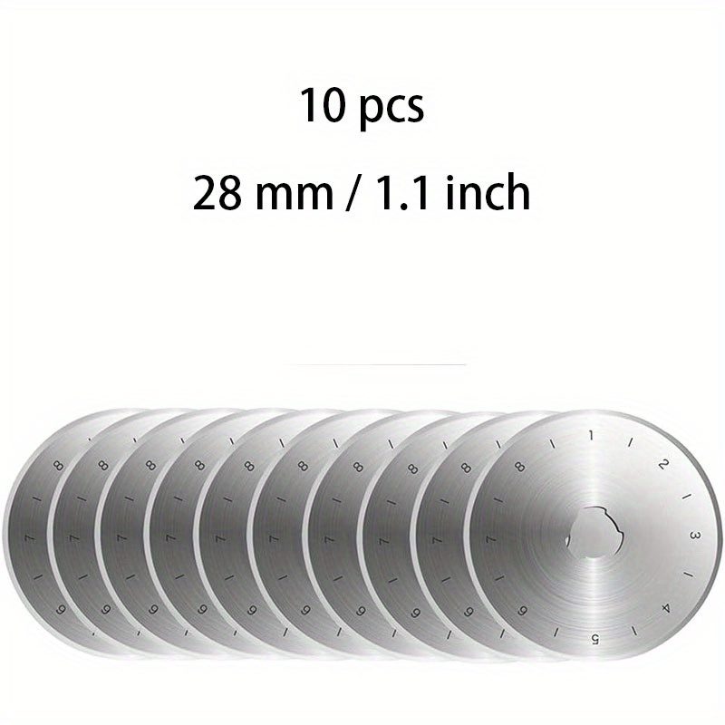 10pcs 60MM Rotary Cutters Spare Blades Quilters Sewing Cut Fabric Leather  Vinyl Paper Rotary Cutter Blades