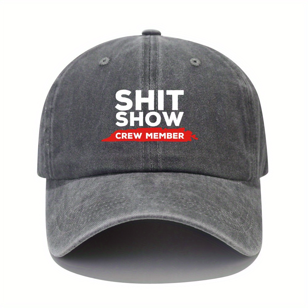 Adjustable Mens Soft Top Peaked Cap With SHIT SHOW Letter Printing