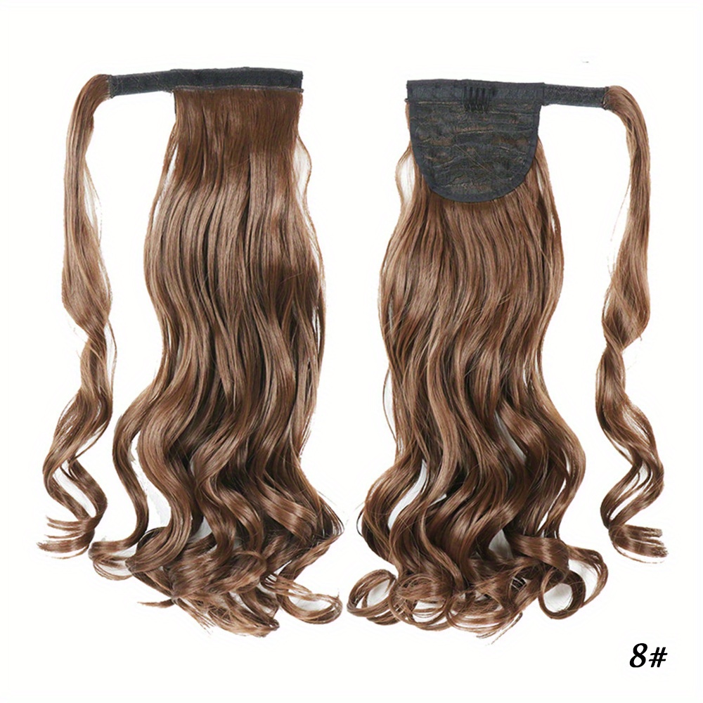 Curly Hair Extension Wrap Around Long Hairpiece Ash Blonde Ginger Brown