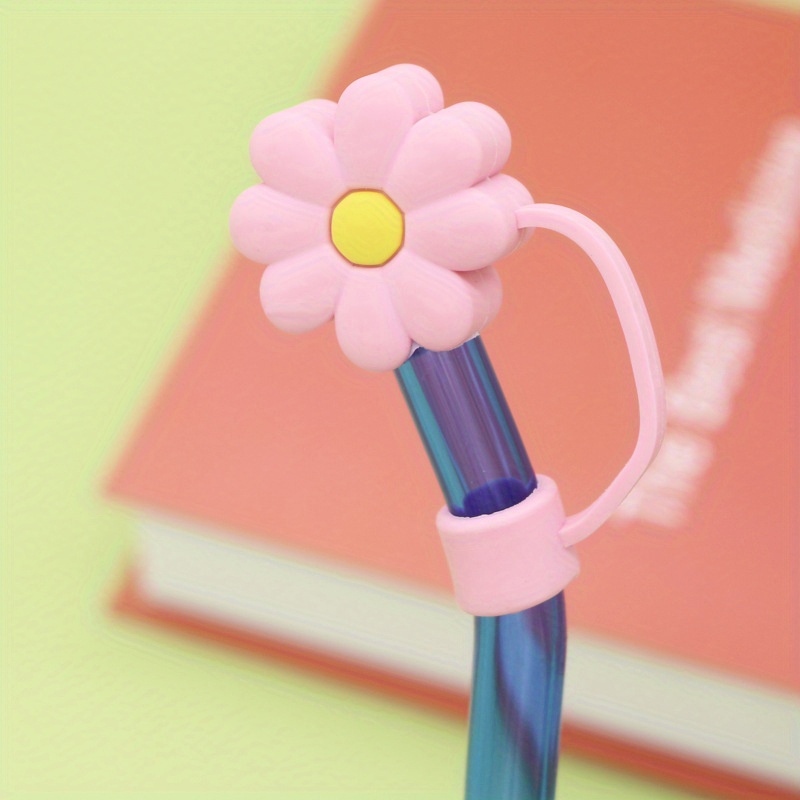 Cute Daisy Silicone Straw Topper Cover For 30 Tumbler With - Temu