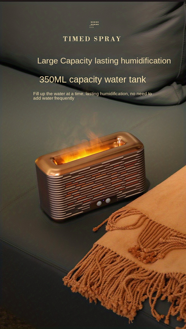 flame mist humidifier bedroom essential oil 350ml large capacity with timer cold light and warm light usb charging water shortage power off protection for home and office details 11