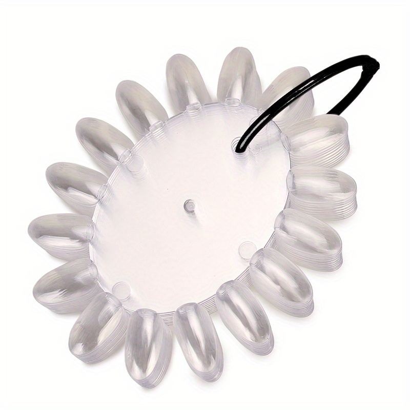 180 Oval False Nail Tips Card Clear Natural Nail Display Stand