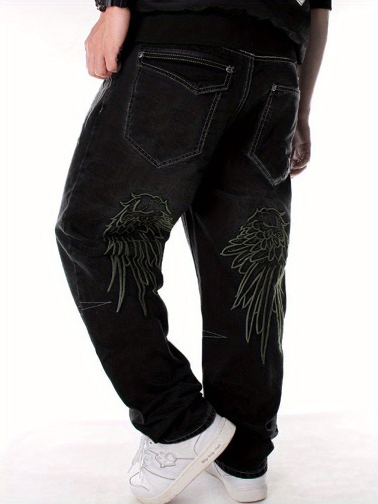 Y2 Embroidery Baggy Jeans Casual Street Style Denim - Temu