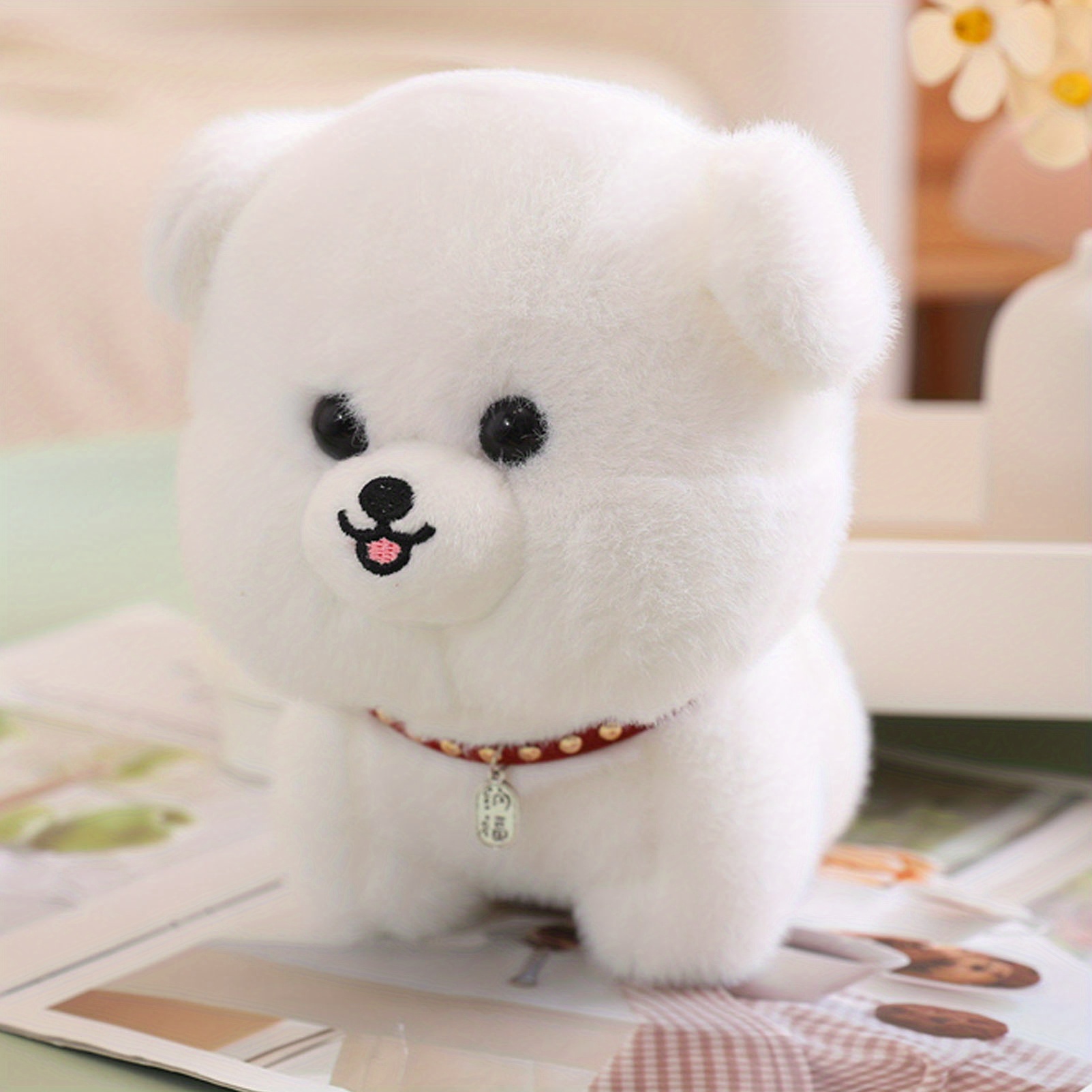 Premium Simulation Pomeranian Dog Plush Toy Cute Stuffed Animals High  Quality Puppy Plushies Doll Cartoon Soft