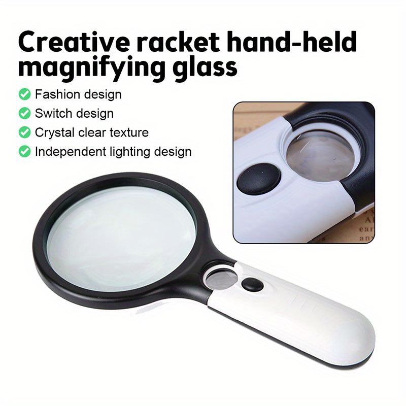 Magnifiers, Handheld 3Times Magnifying Glass Inspecting Coins Stamps  Magnifier