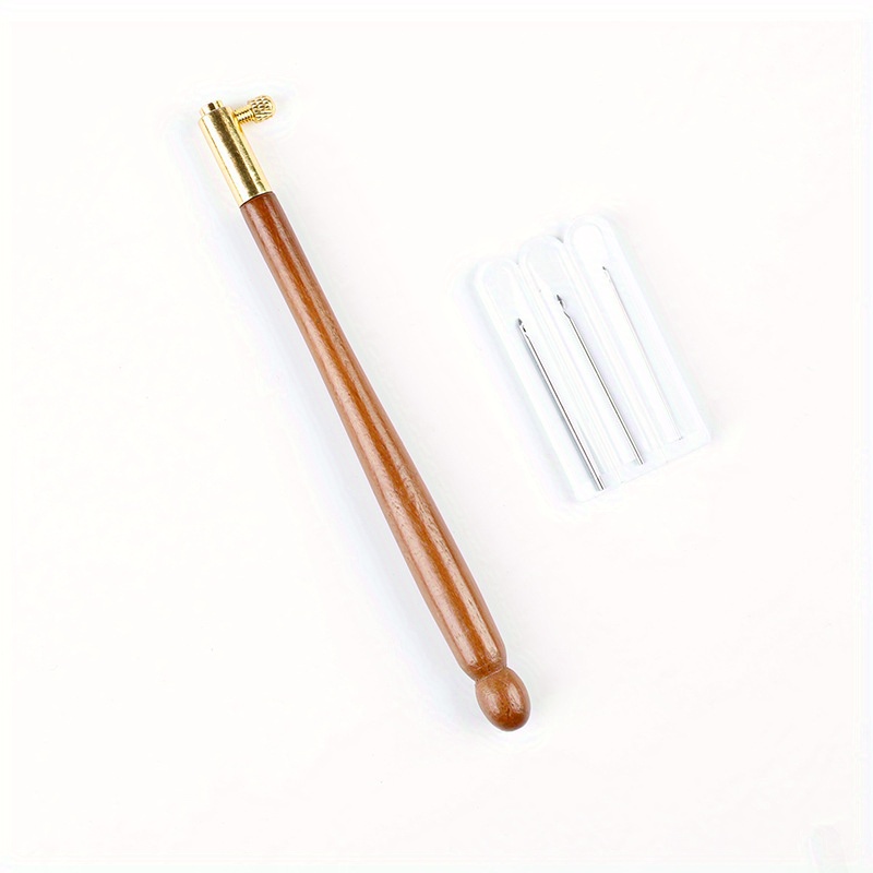 Embroidery Crochet Hooks 3 Needles Wooden Handle French - Temu