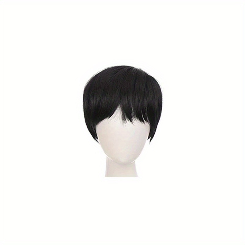 Men's Short Straight Synthetic Wig with Bangs