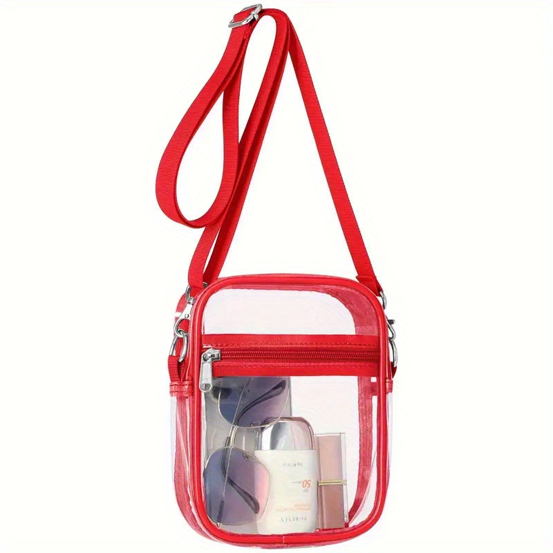 Clear Crossbody Bag, Stadium Approved Clear Bag For Concerts,sporting Event  For Women And Men Pvc Bag - Temu